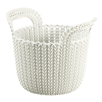 藤栄 ニットラウンドバスケット3L Knit ホワイト ﾆﾂﾄﾗｳﾝﾄﾞﾊﾞｽｹﾂﾄ3ﾎﾜｲﾄ