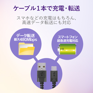 エレコム 高耐久USB Type-Cケーブル(0．3m) ブラック MPA-ACS03NBK-イメージ8