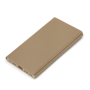 PGA iPhone 15 Pro用ガラスフリップケース スクエアデザイン ベージュ PG-23BGF06BE-イメージ1