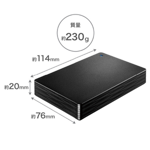 I・Oデータ USB-A対応 ポータブルHDD 4TB ブラック HDPH-UTV4DKB-イメージ2