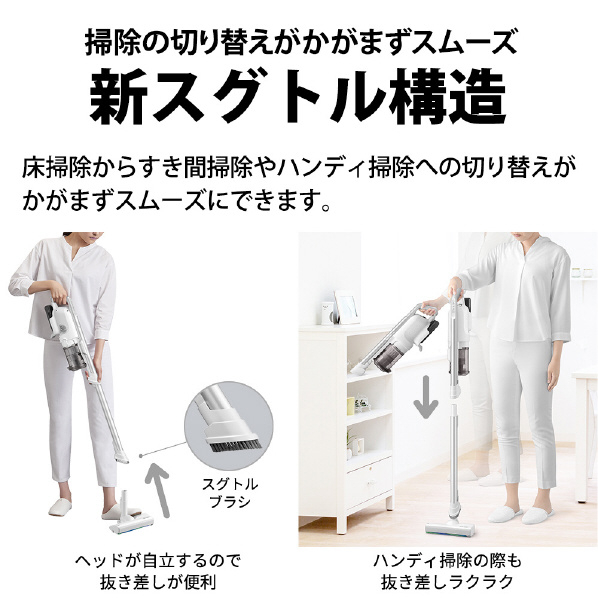 シャープ サイクロン式コードレススティッククリーナー RACTIVE Air POWER ホワイト系 ECSR9W RACTIVE Air