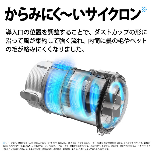 シャープ サイクロン式コードレススティッククリーナー RACTIVE Air POWER ホワイト系 ECSR9W RACTIVE Air