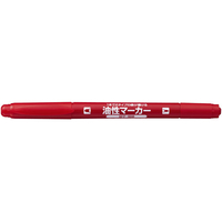 コクヨ 油性マーカー(細字ツイン) 赤 10本 FC02389-PM-41R