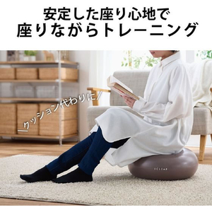 エレコム バランスボール 45cm 空気ポンプ付 FCN6542-HCF-BBDMGY-イメージ4