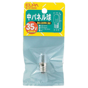 エルパ 中パネル球 E12口金 4W クリア 1個入 G-3102H-イメージ1
