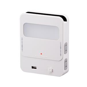 オーム電機 拡張コンセント 寝室用 4個口+USB HS-TU4BR1-W-イメージ1