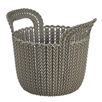 藤栄 ニットラウンドバスケット3L Knit ブラウン ﾆﾂﾄﾗｳﾝﾄﾞﾊﾞｽｹﾂﾄ3ﾌﾞﾗｳﾝ