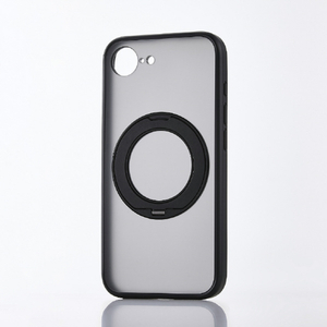 エレコム iPhone 17e/16e用 Grippy ハイブリッドケース フレームカラー 極限 MAGKEEP スタンド ブラック PM-A25SMGSTKMBK-イメージ1