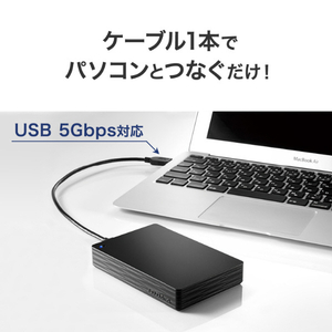 I・Oデータ USB-A対応 ポータブルHDD 5TB ブラック HDPH-UTV5DKB-イメージ6