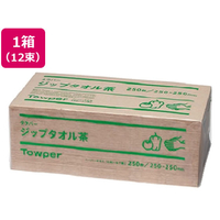 クレシア ジップタオル 茶 250枚×12束 FC652SY-50729