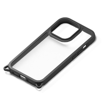 PGA iPhone 15 Pro用クリアタフケース ブラック PG-23BPT01BK
