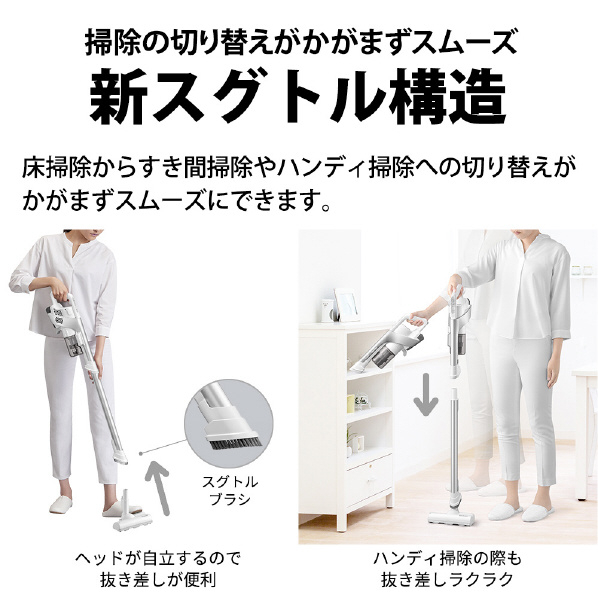 シャープ サイクロン式コードレススティッククリーナー RACTIVE Air ホワイト系 ECAR9W 