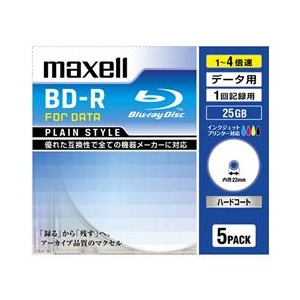 マクセル データ用25GB 1~4倍速 BD-R ブルーレイディスク 5枚入り Plain style BR25PPLWPB.5S マクセル データ用25GB 1~4倍速 BD-R ブルーレイディスク 5枚入り Plain style BR25PPLWPB.5S