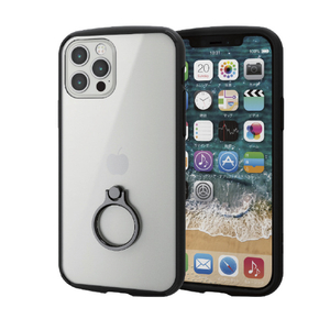 エレコム iPhone 12/12 Pro用ハイブリッドケース TOUGH SLIM フレームカラー リング付き ブラック PM-A20BTSLFCRBK-イメージ2