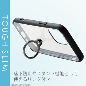 エレコム iPhone 12/12 Pro用ハイブリッドケース TOUGH SLIM フレームカラー リング付き ブラック PM-A20BTSLFCRBK-イメージ7