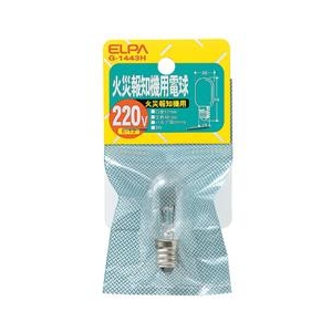 エルパ 火災報知機用電球 E12口金 220V形 クリア 1個入り G-1443H-イメージ1