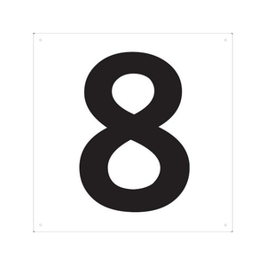 トラスコ中山 表示板 数字 420×420 数字「8」 穴4ヵ所420420数字｢8｣ 白4 FC146GR-4843088-イメージ1