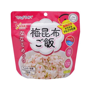 サタケ 非常食 マジックライス ななこめっつ 梅昆布ご飯 70g7年保存 FCF545V-1FMR31104AE-イメージ1
