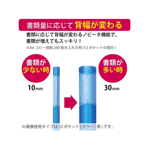 コクヨ クリヤーホルダーブック〈ノビータ〉A4 12ポケット 青 F064415-ﾌ-N5710B-12-イメージ3