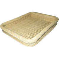 萬洋 籐製 角カゴ 16-733B 400×300×H40 FC985LN-5360700