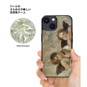 ikins iPhone 15用天然貝ケース システィーナの聖母のプッティ I25458I15-イメージ3