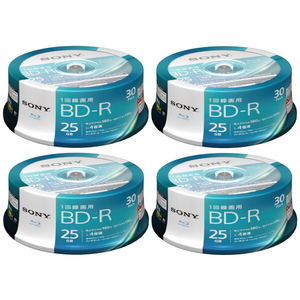 SONY 録画用25GB 1層 1-4倍速対応 BD-R追記型 ブルーレイディスク 30枚入り ×4個セット 30BNR1VJPP4P4-イメージ1