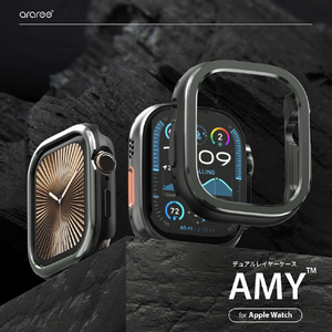 araree Apple Watch 42mm AMY デュアルレイヤーケース ガンメタル AR27458AW-イメージ2