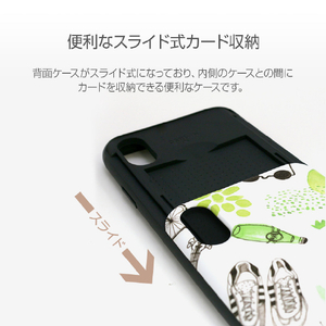 Happymori iPhone XS/X用背面ケース Card slide French Cafe ブルー HM14458I58-イメージ5