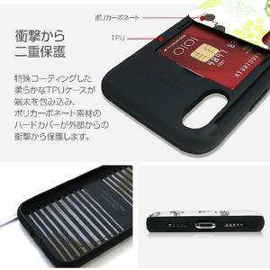 Happymori iPhone XS/X用背面ケース Card slide French Cafe ブルー HM14458I58-イメージ8