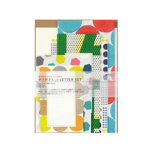 デザインフィル レターセット ガサガサ 5サイズ封筒 幾何学柄 F325380-86762006-イメージ1