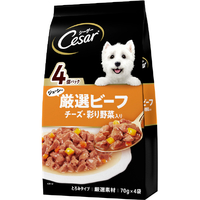 マースジャパンリミテッド シーザー ジューシー厳選ビーフ チーズ・彩り野菜入り とろみタイプ(70g×4袋) ｼ-ｻﾞ-ｼﾞﾕ-ｼ-ﾋﾞ-ﾌﾁ-ｽﾞﾔｻｲ4ｺ