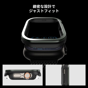 araree Apple Watch Ultra 49mm AMY デュアルレイヤーケース ガンメタル AR27459AW-イメージ4