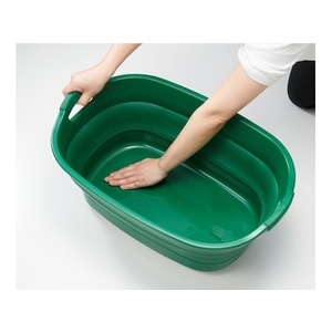 トラスコ中山 折りたたみタライ 水抜栓付 グリーン 23L FC545GX-1148480-イメージ9