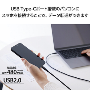 エレコム USB2．0ケーブル(USB Type-C - USB Type-C/100W対応/高耐久)1．0m ブラック MPA-CC5PS10BK-イメージ5