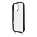 レイアウト iPhone 16 Pro Max用Like standard Puffull 耐衝撃 バンパー ストラップ金具付き ハイブリッドケース ブラック RT-P49CMD1/B