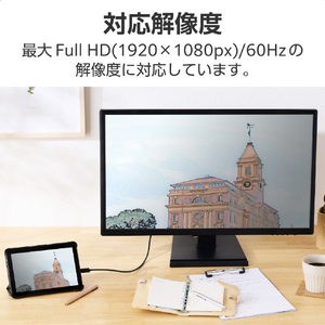 エレコム USB Type-C(TM) - DVI変換ケーブル(2.0m) ブラック CAC-CDVI20BK2-イメージ4
