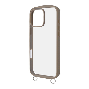 レイアウト iPhone 16 Pro Max用Like standard Puffull 耐衝撃 バンパー ストラップ金具付き ハイブリッドケース ベージュ RT-P49CMD1/BE-イメージ1