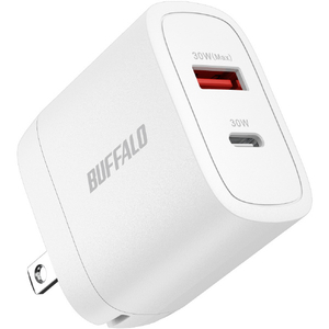 バッファロー PD30W対応AC充電器 C×1/A×1 2ポート ホワイト BSACPD3000C2WH-イメージ1