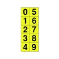トラスコ中山 TRUSCO 数字ステッカー 50×50 「0~9」連番 黄色／黒文字 1枚 FC080GC-2068592