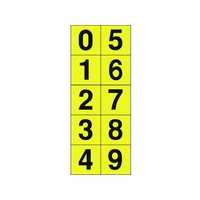 トラスコ中山 TRUSCO 数字ステッカー 50×50 「0~9」連番 黄色／黒文字 1枚 FC080GC-2068592