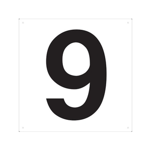 トラスコ中山 表示板 数字 420×420 数字「9」 穴4ヵ所420420数字｢9｣ 白4 FC147GR-4843096-イメージ1