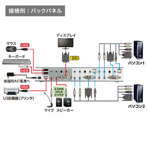 サンワサプライ デュアルリンクDVI対応パソコン自動切替器(2：1) SW-KVM2HDCN2-イメージ5