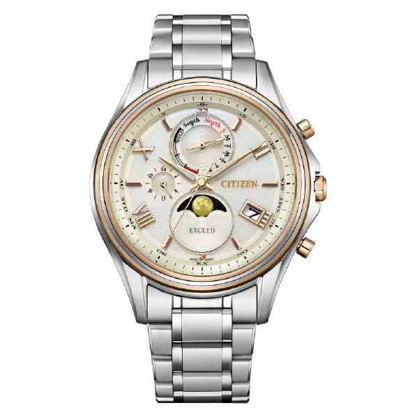 シチズン 光発電エコ・ドライブ電波時計 エクシード ベージュ BY1026-65A 月齢自動計算機能 パワーセーブ作動時 スーパーチタニウム ライトシルバー色 0mm