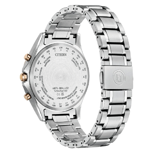 シチズン 光発電エコ・ドライブ電波時計 エクシード ベージュ BY1026-65A 月齢自動計算機能 パワーセーブ作動時 スーパーチタニウム ライトシルバー色 0mm