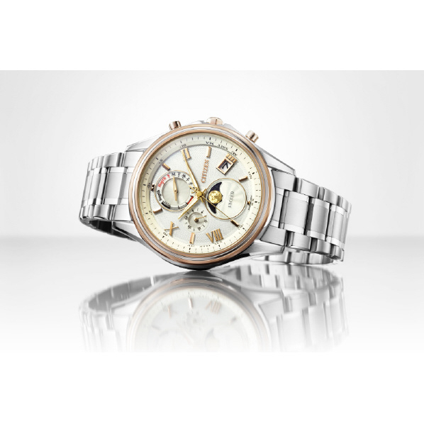 シチズン 光発電エコ・ドライブ電波時計 エクシード ベージュ BY1026-65A 月齢自動計算機能 パワーセーブ作動時 スーパーチタニウム ライトシルバー色 0mm