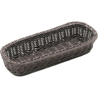 萬洋 樹脂バスケット 角長 細角 91-001C こげ茶 FC122LL-4114700