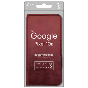 エアージェイ Google Pixel 10a用 手帳型ケース レッド AC-PIX10A PB RD-イメージ1