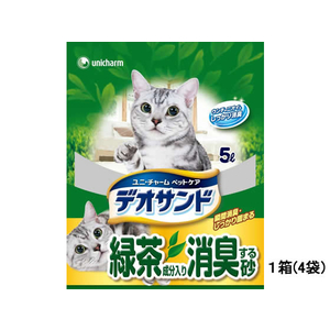ユニ・チャーム デオサンド 緑茶成分入り 消臭する砂 5L×4 1箱(4袋) F869231-イメージ1