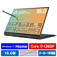 LGエレクトロニクス ノートパソコン gram オブシディアンブラック 16T90R-KA78J