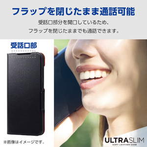 エレコム Galaxy A55 5G用ソフトレザーケース 薄型 磁石付 耐衝撃 ブラック PM-G243PLFUBK-イメージ2